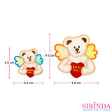 ตัวรีดการ์ตูนหมีมีปีกถือหัวใจjust.for.you ตัวรีดติดเสื้อ อาร์มปักตกแต่ง DIY EMBROIDERY PATCH (00080042)