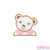 ตัวรีดการ์ตูนหมีปกบัว ตัวรีดติดเสื้อ อาร์มปักตกแต่ง DIY EMBROIDERY PATCH (00080492)