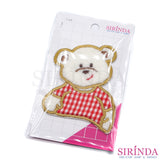 ตัวรีดการ์ตูนหมีครึ่งตัว ตัวรีดติดเสื้อ อาร์มปักตกแต่ง DIY EMBROIDERY PATCH (00080410)