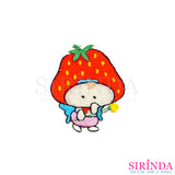 ตัวรีดการ์ตูนนางฟ้าสตอเบอรี่ ตัวรีดติดเสื้อ อาร์มปักตกแต่ง DIY EMBROIDERY PATCH (00080369)