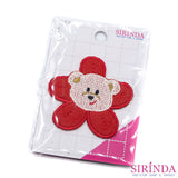 ตัวรีดการ์ตูนหัวหมีดอกไม้ ตัวรีดติดเสื้อ อาร์มปักตกแต่ง DIY EMBROIDERY PATCH (00080405)