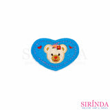 ตัวรีดการ์ตูนหน้าหมีหัวใจ ตัวรีดติดเสื้อ อาร์มปักตกแต่ง DIY EMBROIDERY PATCH (00080022)