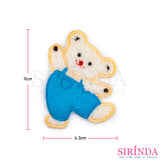 ตัวรีดการ์ตูนหมีออกกำลังกาย ตัวรีดติดเสื้อ อาร์มปักตกแต่ง DIY EMBROIDERY PATCH (00080014)