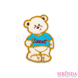ตัวรีดการ์ตูนหมีเสื้อลายSweet ตัวรีดติดเสื้อ อาร์มปักตกแต่ง DIY EMBROIDERY PATCH (00080003)