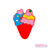 ตัวรีดการ์ตูนไอศครีมโคน ตัวรีดติดเสื้อ อาร์มปักตกแต่ง DIY EMBROIDERY PATCH (00080013)