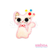 ตัวรีดการ์ตูนแมวสวมมงกุฏ ตัวรีดติดเสื้อ อาร์มปักตกแต่ง DIY EMBROIDERY PATCH (00080038)