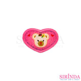 ตัวรีดการ์ตูนหน้าหมีหัวใจ ตัวรีดติดเสื้อ อาร์มปักตกแต่ง DIY EMBROIDERY PATCH (00080022)