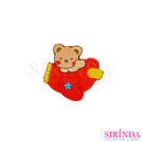 ตัวรีดการ์ตูนหมีขับเครื่องบิน ตัวรีดติดเสื้อ อาร์มปักตกแต่ง DIY EMBROIDERY PATCH (00080373)