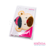 ตัวรีดการ์ตูนหมีใส่หมวกแก๊ป ตัวรีดติดเสื้อ อาร์มปักตกแต่ง DIY EMBROIDERY PATCH (00080043)