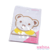 ตัวรีดการ์ตูนหมีปกบัว ตัวรีดติดเสื้อ อาร์มปักตกแต่ง DIY EMBROIDERY PATCH (00080492)