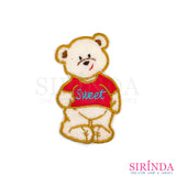 ตัวรีดการ์ตูนหมีเสื้อลายSweet ตัวรีดติดเสื้อ อาร์มปักตกแต่ง DIY EMBROIDERY PATCH (00080003)