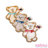 ตัวรีดการ์ตูนหมีถือจดหมาย ตัวรีดติดเสื้อ อาร์มปักตกแต่ง DIY EMBROIDERY PATCH (00080023)