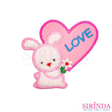 ตัวรีดการ์ตูนกระต่ายLOVE ตัวรีดติดเสื้อ อาร์มปักตกแต่ง DIY EMBROIDERY PATCH (00080429)