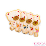 ตัวรีดการ์ตูนหมีกระดุมปะผ้าขนาดเล็ก ตัวรีดติดเสื้อ อาร์มปักตกแต่ง DIY EMBROIDERY PATCH (00080005)