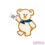 ตัวรีดการ์ตูนหมีถือจดหมาย ตัวรีดติดเสื้อ อาร์มปักตกแต่ง DIY EMBROIDERY PATCH (00080023)