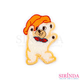 ตัวรีดการ์ตูนหมีใส่หมวก ตัวรีดติดเสื้อ อาร์มปักตกแต่ง DIY EMBROIDERY PATCH (00080037)