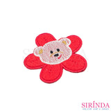 ตัวรีดการ์ตูนหัวหมีดอกไม้ ตัวรีดติดเสื้อ อาร์มปักตกแต่ง DIY EMBROIDERY PATCH (00080405)