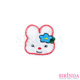 ตัวรีดการ์ตูนกระต่ายผ้าซาตินโบว์ดอกไม้ ตัวรีดติดเสื้อ อาร์มปักตกแต่ง DIY EMBROIDERY PATCH (00080033)