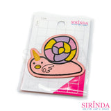 ตัวรีดการ์ตูนหอยทาก Snicorn ตัวรีดติดเสื้อ อาร์มทอตกแต่ง DIY WOVEN LABEL PATCH (00320013)