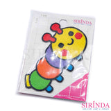 ตัวรีดการ์ตูนหนอนหน้ายิ้ม ตัวรีดติดเสื้อ อาร์มปักตกแต่ง DIY EMBROIDERY PATCH (00080383)