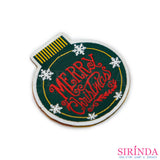 ตัวรีดการ์ตูนขวดโหล MERRY Christmas ตัวรีดติดเสื้อ อาร์มทอตกแต่ง DIY WOVEN LABEL PATCH (00320012)