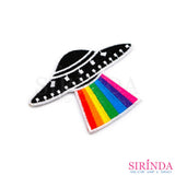 ตัวรีดการ์ตูนยานแม่UFO ตัวรีดติดเสื้อ อาร์มปักตกแต่ง DIY EMBROIDERY PATCH (00080482)