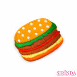 ตัวรีดการ์ตูนแฮมเบอร์เกอร์ ตัวรีดติดเสื้อ อาร์มปักตกแต่ง DIY EMBROIDERY PATCH (00080375)