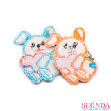 ตัวรีดการ์ตูนกระต่ายอุ้มหัวใจ ตัวรีดติดเสื้อ อาร์มปักตกแต่ง DIY EMBROIDERY PATCH (00080024)
