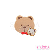 ตัวรีดการ์ตูนหมีแม่ลูก ตัวรีดติดเสื้อ อาร์มปักตกแต่ง DIY EMBROIDERY PATCH (00080419)