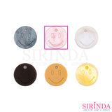 ป้ายเรซิ่นวงกลม เลเซอร์หน้ายิ้ม  Smile พร้อมเจาะรูสำหรับเย็บ Laser Resin Tag (00420002)