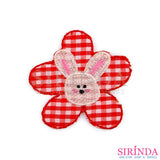 ตัวรีดการ์ตูนกระต่ายดอกไม้ ตัวรีดติดเสื้อ อาร์มปักตกแต่ง DIY EMBROIDERY PATCH (00080025)