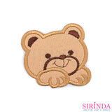 ตัวรีดการ์ตูนหมียิ้มอุ้งเท้า2ข้าง ตัวรีดติดเสื้อ อาร์มปักตกแต่ง DIY EMBROIDERY PATCH (00080032)