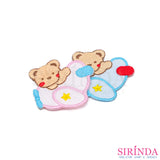 ตัวรีดการ์ตูนหมีขับเครื่องบิน ตัวรีดติดเสื้อ อาร์มปักตกแต่ง DIY EMBROIDERY PATCH (00080373)