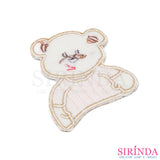 ตัวรีดการ์ตูนหมีครึ่งตัว ตัวรีดติดเสื้อ อาร์มปักตกแต่ง DIY EMBROIDERY PATCH (00080410)