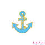 ตัวรีดการ์ตูนสมอ ตัวรีดติดเสื้อ อาร์มปักตกแต่ง DIY EMBROIDERY PATCH (00080442)