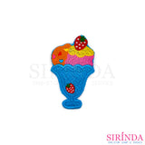 ตัวรีดการ์ตูนไอศครีมถ้วยสูง ตัวรีดติดเสื้อ อาร์มปักตกแต่ง DIY EMBROIDERY PATCH (00080012)