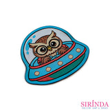 ตัวรีดการ์ตูนนกฮูก ตัวรีดติดเสื้อ อาร์มทอตกแต่ง DIY WOVEN LABEL PATCH (00320021)