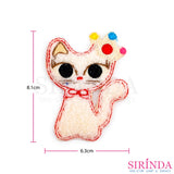 ตัวรีดการ์ตูนแมวสวมมงกุฏ ตัวรีดติดเสื้อ อาร์มปักตกแต่ง DIY EMBROIDERY PATCH (00080038)