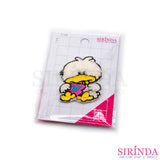 ตัวรีดการ์ตูนเป็ดถือถุงเงิน ตัวรีดติดเสื้อ อาร์มปักตกแต่ง DIY EMBROIDERY PATCH (00080028)