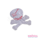 ตัวรีดการ์ตูนกะโหลกไขว้ ตัวรีดติดเสื้อ อาร์มปักตกแต่ง DIY EMBROIDERY PATCH (00080454)