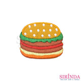 ตัวรีดการ์ตูนแฮมเบอร์เกอร์ ตัวรีดติดเสื้อ อาร์มปักตกแต่ง DIY EMBROIDERY PATCH (00080375)