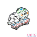 ตัวรีดการ์ตูนเต่าลูกฟุตบอลขี่สเก็ตบอร์ด ตัวรีดติดเสื้อ อาร์มปักตกแต่ง DIY EMBROIDERY PATCH (00080539)