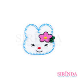 ตัวรีดการ์ตูนกระต่ายผ้าซาตินโบว์ดอกไม้ ตัวรีดติดเสื้อ อาร์มปักตกแต่ง DIY EMBROIDERY PATCH (00080033)