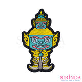 ตัวรีดการ์ตูนยักทศกัณฐ์ ตัวรีดติดเสื้อ อาร์มทอตกแต่ง DIY WOVEN LABEL PATCH (00320004)
