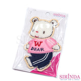 ตัวรีดการ์ตูนหมีเดินWBEAR ตัวรีดติดเสื้อ อาร์มปักตกแต่ง DIY EMBROIDERY PATCH (00080412)