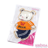 ตัวรีดการ์ตูนหมีเดินWBEAR ตัวรีดติดเสื้อ อาร์มปักตกแต่ง DIY EMBROIDERY PATCH (00080412)