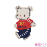 ตัวรีดการ์ตูนหมีเดินWBEAR ตัวรีดติดเสื้อ อาร์มปักตกแต่ง DIY EMBROIDERY PATCH (00080412)